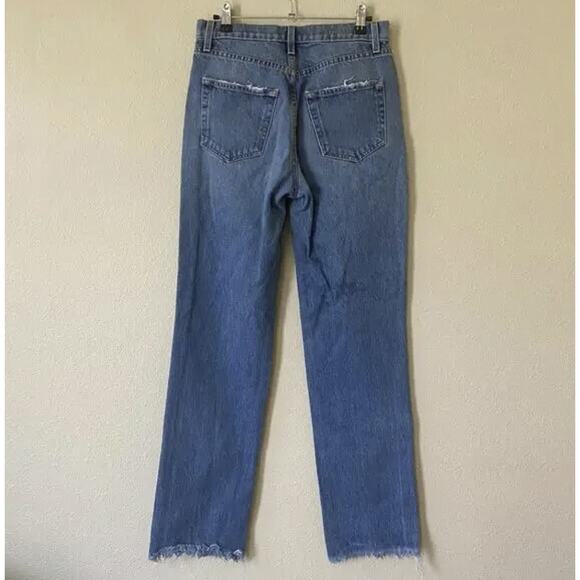 Carmar Luna Distressed Straight Leg Denim Jeans Hi-Rise Medium Wash Cotton 26 - Picture 11 of 16